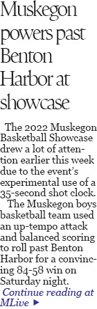 No clock required: Muskegon boys basketball rolls past Benton Harbor in showcase finale 