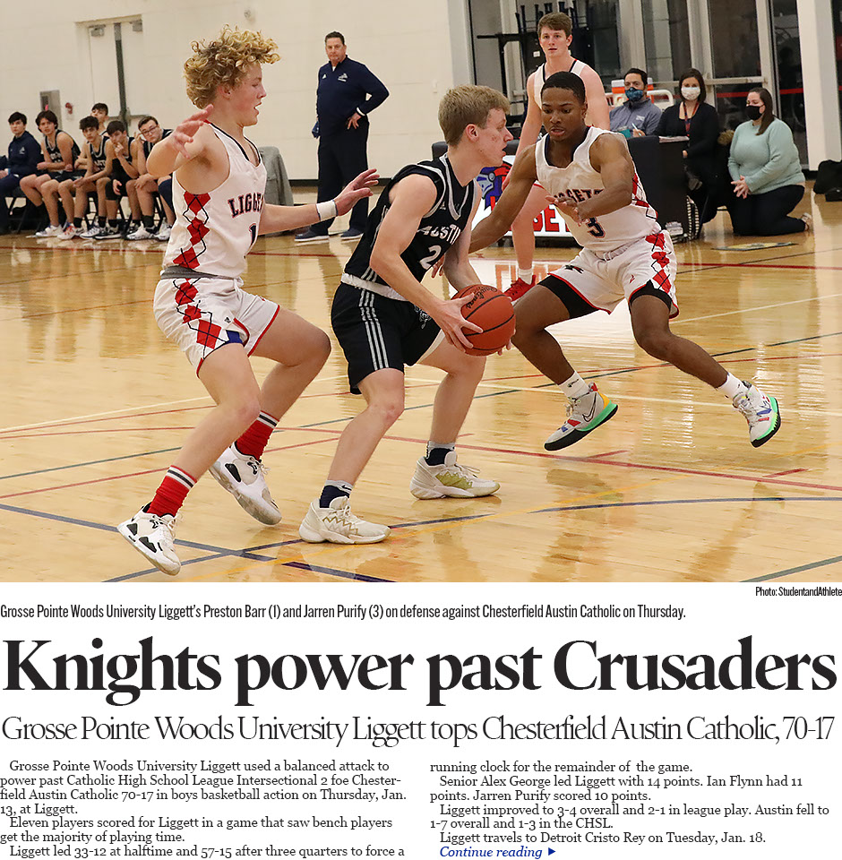    Grosse Pointe Woods University Liggett used a balanced attack to power past Catholic High School League Intersectional 2 foe Chesterfield Au 