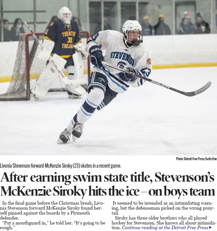 How McKenzie Siroky made history on the ice — after state title season in swimming 