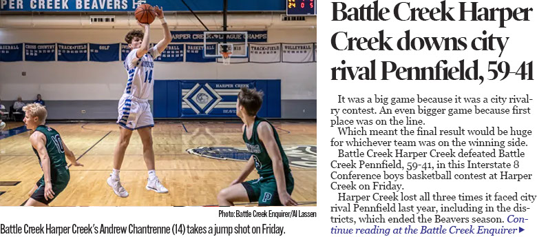  Harper Creek climbs into first place with win over city rival Pennfield 