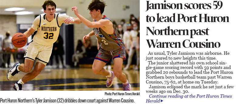 Tyler Jamison soars to school-record 59 points in Port Huron Northern win over Cousino 