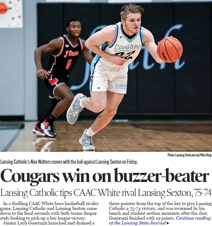 Luch Guerrazzi's buzzer-beater lifts Lansing Catholic boys basketball past Sexton
