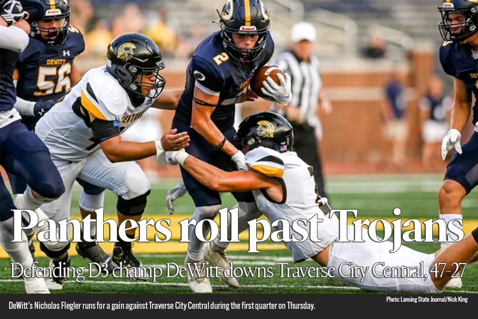 DeWitt football validates hype with impressive season-opening win over Traverse City Central 