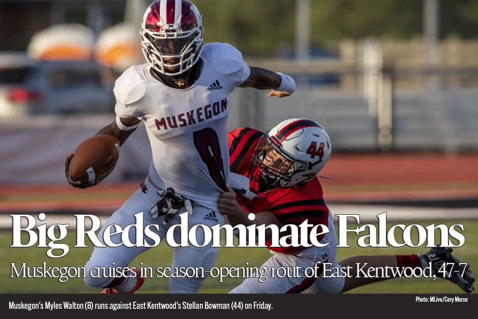 Muskegon football team off and running in season-opening rout of East Kentwood 