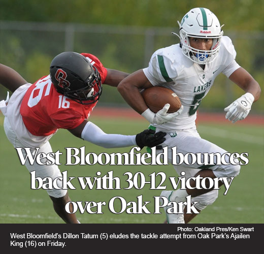 West Bloomfield bounces back with 30-12 win over Oak Park 