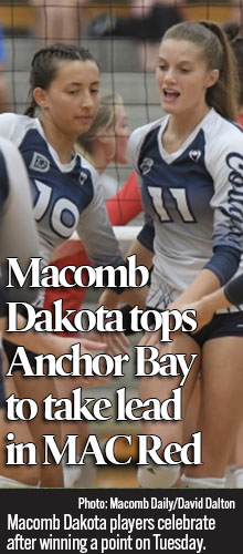 Dakota defeats Anchor Bay, takes MAC Red volleyball lead 