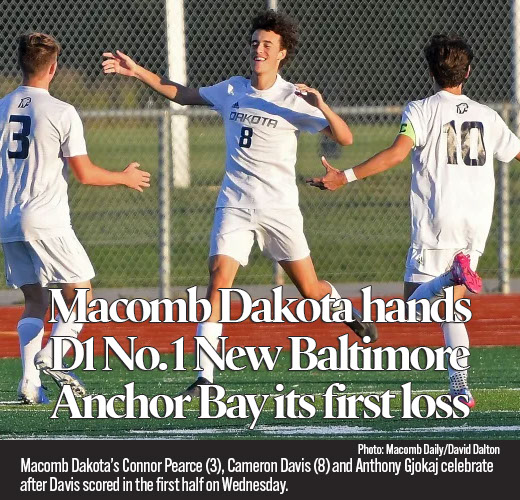 Anthony Gjokaj’s goal helps Dakota hand Anchor Bay first soccer defeat 