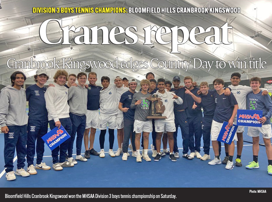 Boys tennis: Bloomfield Hills Cranbrook Kingswood wins MHSAA boys tennis championship