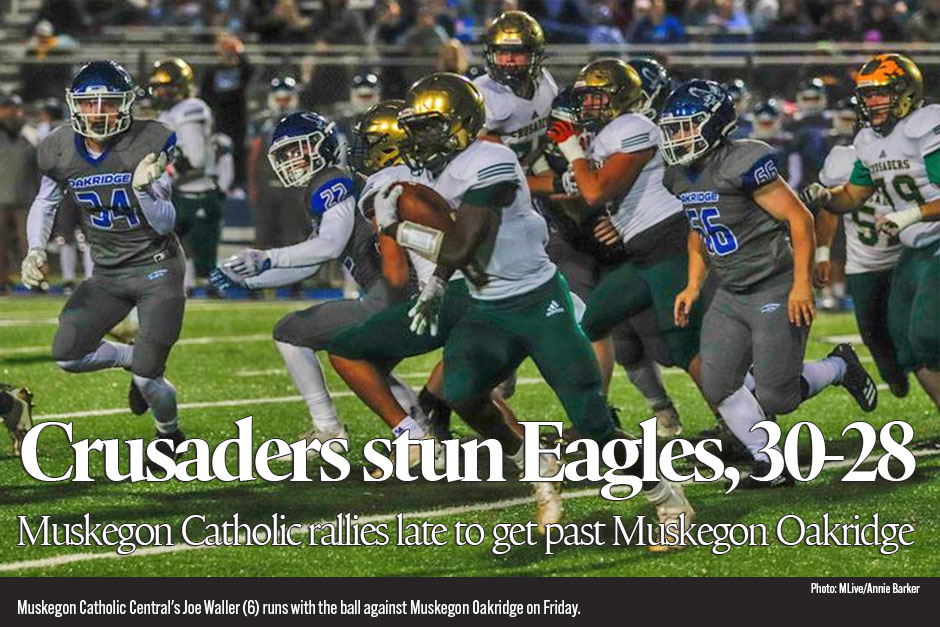 Muskegon Catholic rallies from 12-point deficit to stun Oakridge in final seconds 
