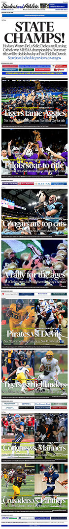 November 27, 2021 StudentandAthlete.org front page -- football finals