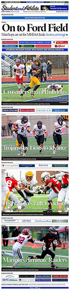 November 21, 2021 StudentandAthlete.org front page -- Football semifinals