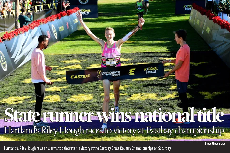National champ! Riley Hough of Hartland wins Eastbay cross country championship 