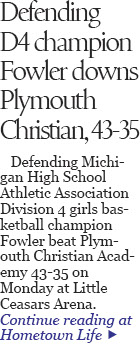 Huge test: Plymouth Christian girls basketball battles defending state champions at LCA 