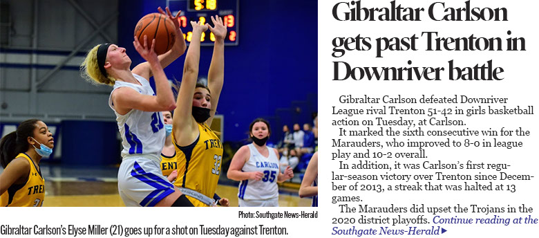 Carlson girls’ basketball gets by Trenton in big DRL showdown
