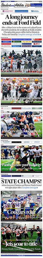 January 17, 2021 front page -- StudentandAthlete.org -- Football 
