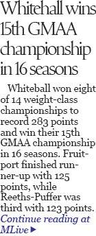 Whitehall wrestling as good as advertised in dominant performance at GMAA tournament 