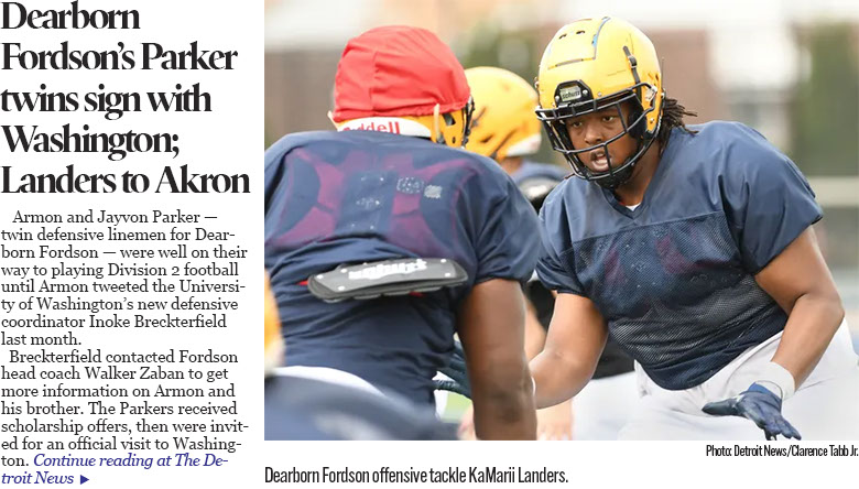 Fordson's Parker twins sign with Washington; Landers joins Akron 