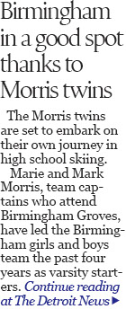 Metro Detroit high school skiing notebook: Morris family has Birmingham in a good spot 