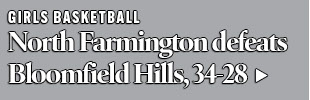 North Farmington moved over the .500 mark with a 34-28 win over Bloomfield Hills on Thursday, Feb. 3, 2022.