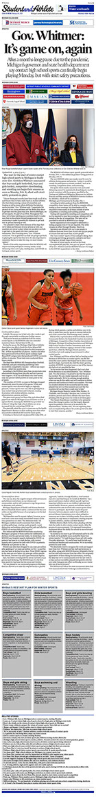 February 4, 2021 front page -- StudentandAthlete.org 