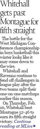 Whitehall wins fifth straight, Ravenna keeps pace