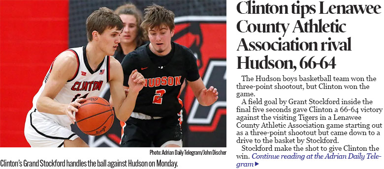 Clinton boys basketball tops Hudson in thriller 