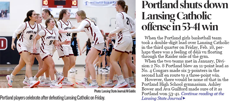 Portland's Ashley Bower, Ava Guilford help shut down Lansing Catholic offense in 53-41 win 