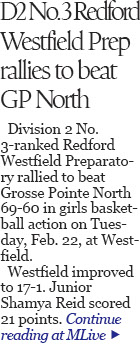 Redford Westfield Prep basketball ‘turns up the thermostat’ in 69-60 win over Grosse Pointe North 