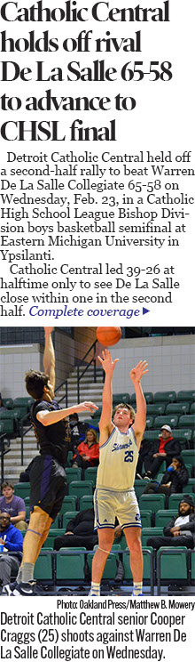 Detroit Catholic Central basketball gets hot from deep early, holds on to beat De La Salle, 65-58 