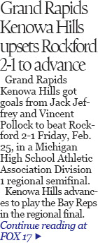 Kenowa Hills upsets Rockford in regional semifinal 