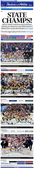 March 13, 2022 StudentandAthlete.org front page Boys, girls hockey finals