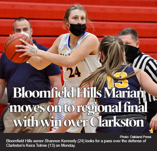 Marian moves on to regional final by downing short-staffed Clarkston 