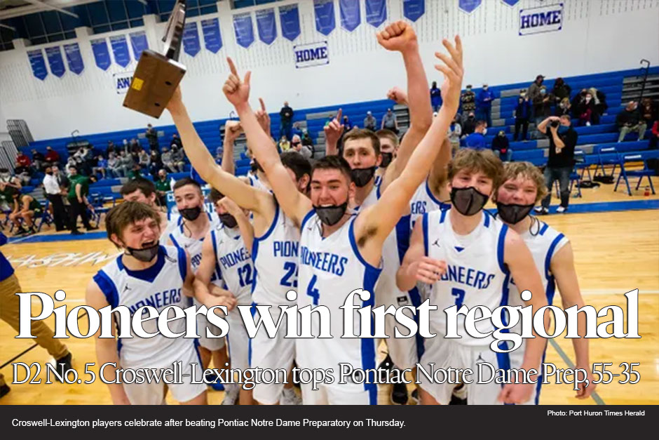 Photo Brian Wells/Times Herald: 'You're going to see '21 up there:' Cros-Lex boys basketball wins 1st regional title ever