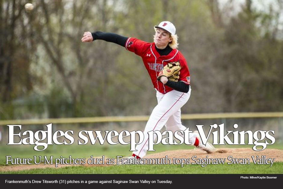 Future Michigan pitchers Avery Goldensoph, Drew Titsworth duel in Frankenmuth-Swan Valley doubleheader 