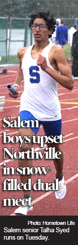 Salem boys track and field upsets Northville in snow-filled dual meet 