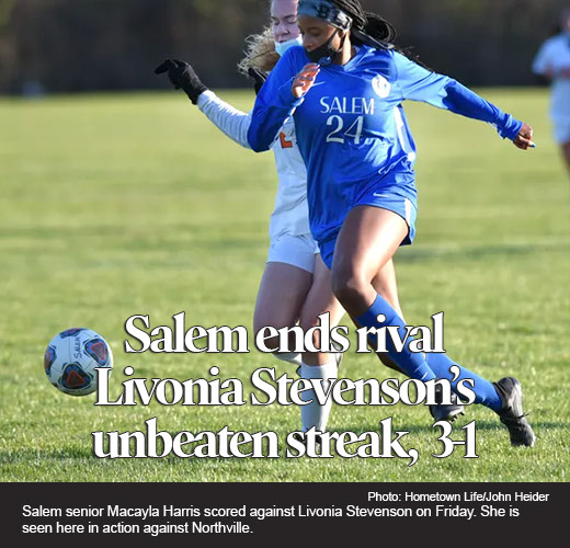 Salem soccer ends Livonia Stevenson's unbeaten streak 