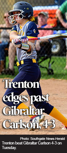 Trenton headed to Gibraltar Carlson on Tuesday, May 18 and defeated the host Marauders by a score of 4-3. 