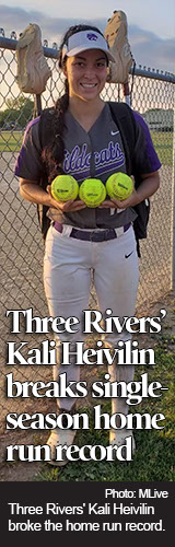 Three Rivers’ Kali Heivilin breaks MHSAA softball single-season home run record 