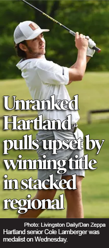 Unranked Hartland pulls upset by winning title in stacked golf regional 