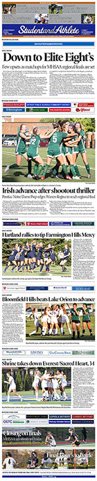 June 8, 2022 StudentandAthlete.org front page: Girls soccer playoffs
