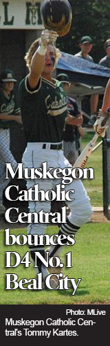 Muskegon Catholic Central bounces No. 1 Beal City in regional on senior’s 2-hit gem 