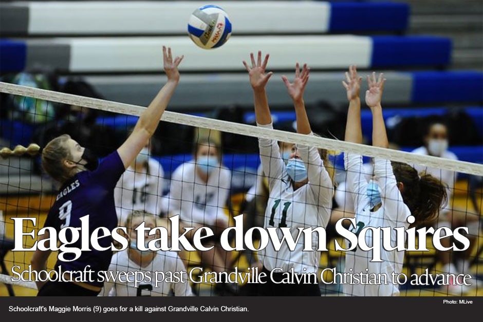 Schoolcraft sweeps Calvin Christian to clinch consecutive state semifinal berths 