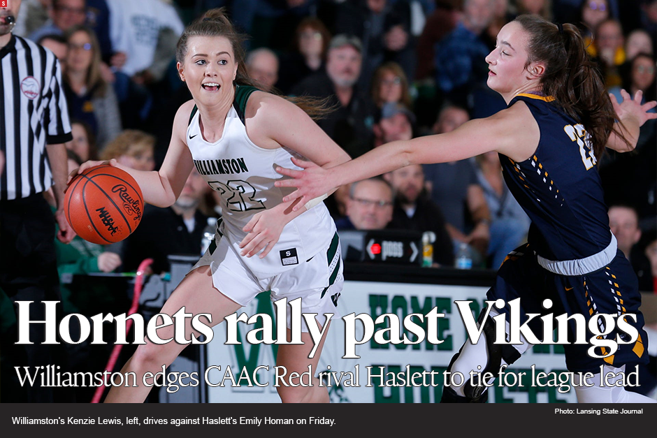 Williamston girls basketball moves into first-place tie in CAAC Red after beating Haslett