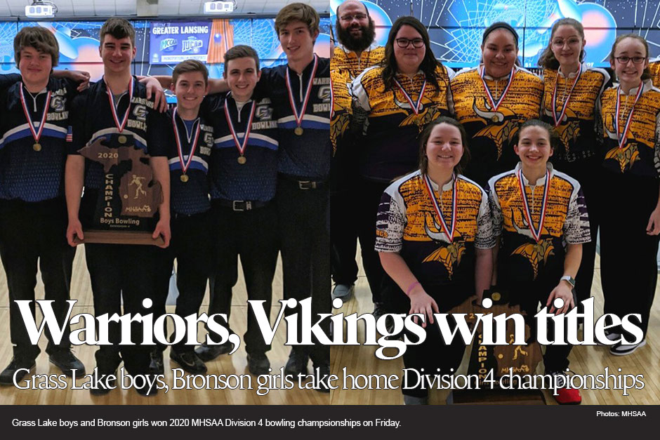 2020 MHSAA Division 4 bowling champions: Grass Lake, Bronson 