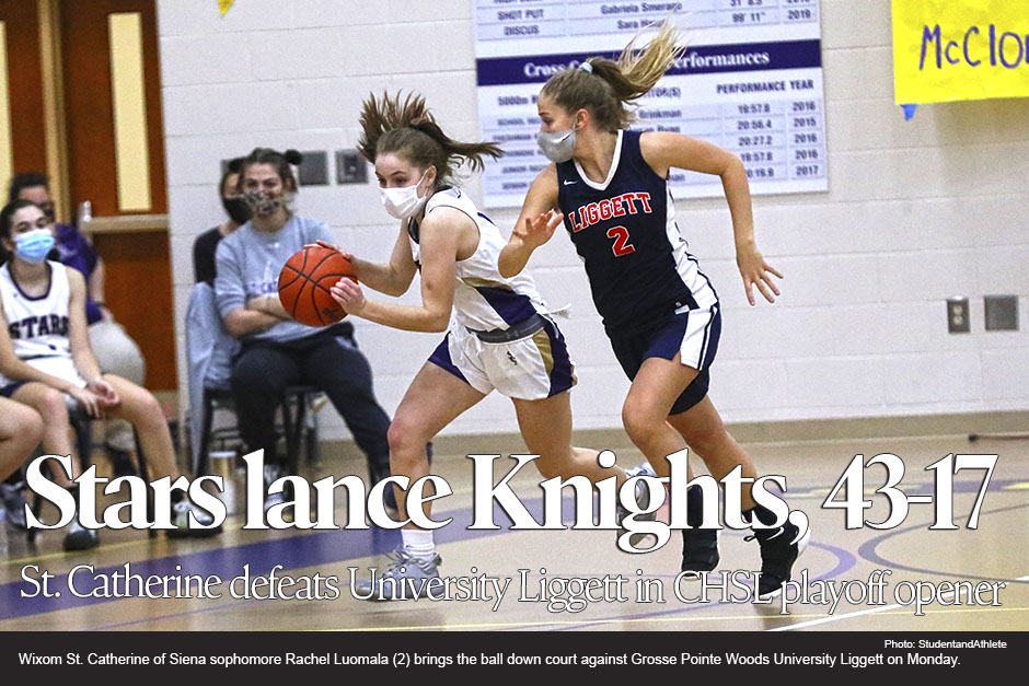 Girls basketball: Wixom St. Catherine beats Grosse Pointe Woods Universty Liggett in CHSL opener on Monday, March 15, 2021.