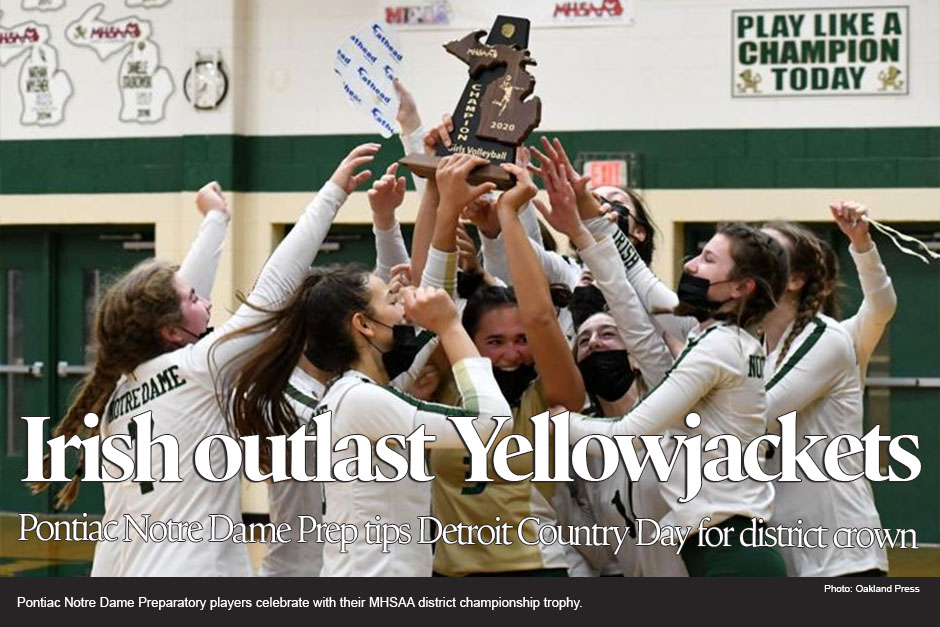 Notre Dame outlasts Country Day in five sets to win district title 