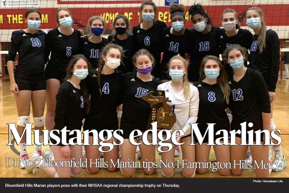 No. 2 Marian edges No. 1 Mercy in five-set classic for regional championship 