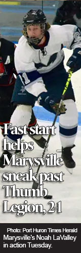 Fast start helps Marysville hockey sneak past Thumb Legion 2-1 in D-2 pre-regional 