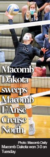 Dakota defeated L'Anse Creuse North 3-0 in a MAC Red Division volleyball 