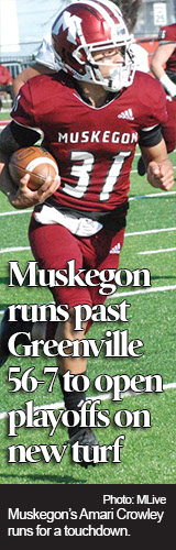 Muskegon rolls in first playoff game on new turf, earns another home date at Hackley 